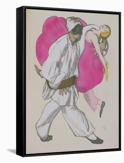 Costume Designs for Pamina and Monostatos in "The Magic Flute" by Wolfgang Amadeus Mozart 1922-Leon Bakst-Framed Stretched Canvas