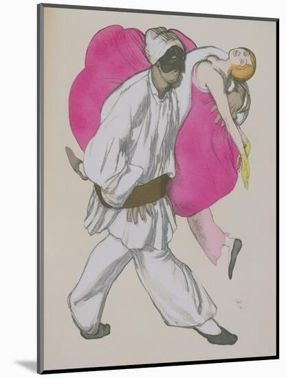 Costume Designs for Pamina and Monostatos in "The Magic Flute" by Wolfgang Amadeus Mozart 1922-Leon Bakst-Mounted Giclee Print