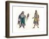 Costume Designs for the Russian Ballet Le Dieu Bleu, C1912-Leon Bakst-Framed Giclee Print