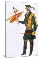 Costume for the Englishman, from La Boutique Fantastique, 1917 (Colour Litho)-Leon Bakst-Stretched Canvas