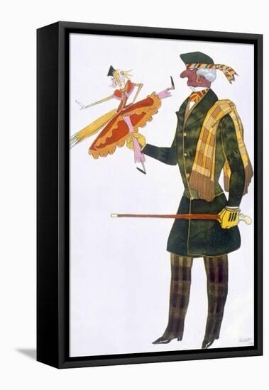 Costume for the Englishman, from La Boutique Fantastique, 1917 (Colour Litho)-Leon Bakst-Framed Stretched Canvas