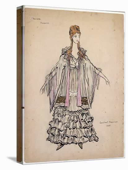Costume For Violette in La Traviata, 1935-Konstantin A. Korovin-Stretched Canvas