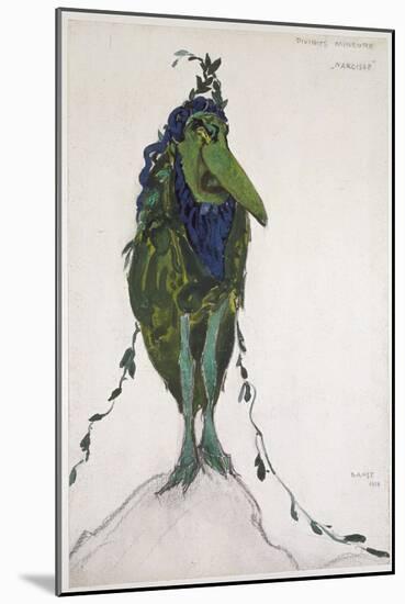 Costume Of'La Divinité Mineure ' for 'Narcisse', 1911 (Bodycolour and Graphite on White Wove Paper)-Leon Bakst-Mounted Giclee Print