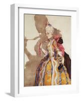 Costume Pour Marquise, Interpretee Par Tamara Karsavina (1885-1978) - Costume Design for Tamara Kar-Konstantin Andreevic Somov-Framed Giclee Print