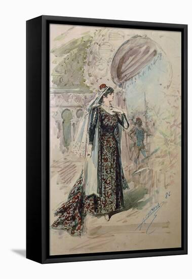 Costume Sketch by Alfred Edel for the Role of Emilia in the Third Act of the Opera Otello-Giuseppe Verdi-Framed Stretched Canvas