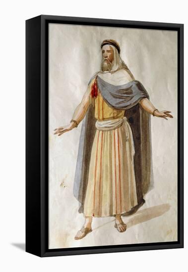 Costume Sketch by Filippo Peroni for the Role of an Old Member of the Chorus in the Opera Nabucco-Giuseppe Verdi-Framed Stretched Canvas