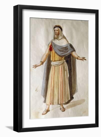 Costume Sketch by Filippo Peroni for the Role of an Old Member of the Chorus in the Opera Nabucco-Giuseppe Verdi-Framed Giclee Print