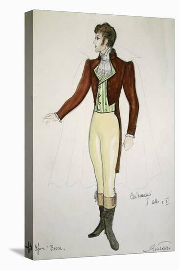 Costume Sketch by G Metelli for Role of Cavaradossi in First and Second Act of Opera Tosca-Giacomo Puccini-Stretched Canvas