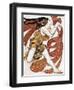 Costume sketch for a Bacchante, from the ballet " Narcissus", mythological poem ,1911.-Leon Bakst-Framed Giclee Print