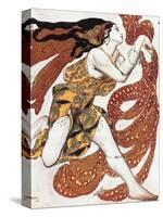 Costume sketch for a Bacchante, from the ballet " Narcissus", mythological poem ,1911.-Leon Bakst-Stretched Canvas