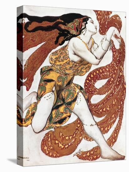 Costume sketch for a Bacchante, from the ballet " Narcissus", mythological poem ,1911.-Leon Bakst-Stretched Canvas