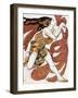 Costume sketch for a Bacchante, from the ballet " Narcissus", mythological poem ,1911.-Leon Bakst-Framed Giclee Print