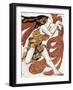 Costume sketch for a Bacchante, from the ballet " Narcissus", mythological poem ,1911.-Leon Bakst-Framed Giclee Print