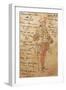 Costume Sketch for Role of Captain of Ship in Premiere of Opera Manon Lescaut-Giacomo Puccini-Framed Giclee Print