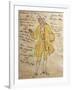 Costume Sketch for Role of Edmondo in Premiere of Opera Manon Lescaut-Giacomo Puccini-Framed Giclee Print