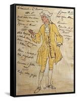 Costume Sketch for Role of Edmondo in Premiere of Opera Manon Lescaut-Giacomo Puccini-Framed Stretched Canvas