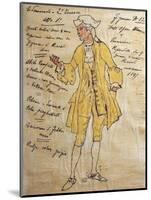 Costume Sketch for Role of Edmondo in Premiere of Opera Manon Lescaut-Giacomo Puccini-Mounted Giclee Print