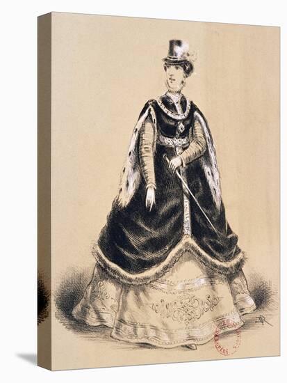 Costume Sketch for Role of Elisabetta for Premiere of Opera Don Carlos-Giuseppe Verdi-Stretched Canvas