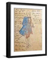 Costume Sketch for Role of Geronte Di Ravoir in Premiere of Opera Manon Lescaut-Giacomo Puccini-Framed Giclee Print