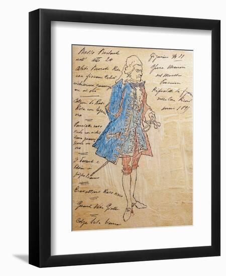 Costume Sketch for Role of Geronte Di Ravoir in Premiere of Opera Manon Lescaut-Giacomo Puccini-Framed Giclee Print