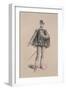 Costume Sketch for Role of Marquis of Posa for Premiere of Opera Don Carlos-Giuseppe Verdi-Framed Giclee Print