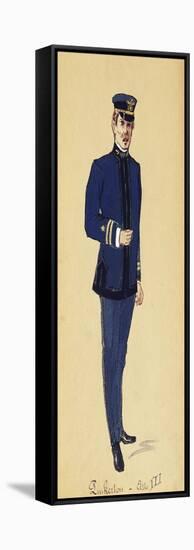 Costume Sketch for Role of Pinkerton in Opera Madame Butterfly, 1904-Giacomo Puccini-Framed Stretched Canvas