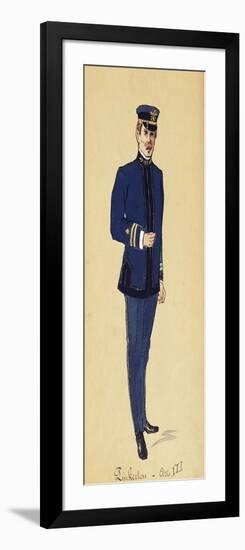 Costume Sketch for Role of Pinkerton in Opera Madame Butterfly, 1904-Giacomo Puccini-Framed Giclee Print