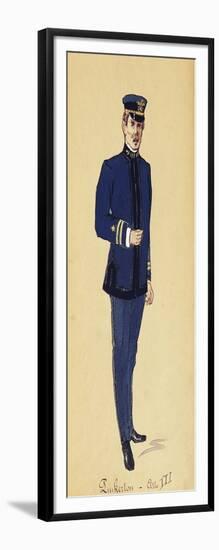 Costume Sketch for Role of Pinkerton in Opera Madame Butterfly, 1904-Giacomo Puccini-Framed Giclee Print