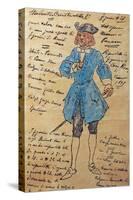 Costume Sketch for Role of Student Member of Chorus in Premiere of Opera Manon Lescaut-Giacomo Puccini-Stretched Canvas