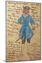 Costume Sketch for Role of Student Member of Chorus in Premiere of Opera Manon Lescaut-Giacomo Puccini-Mounted Giclee Print