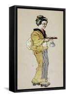 Costume Sketch for Role of Suzuki in First Act of Opera Madame Butterfly, 1904-Giacomo Puccini-Framed Stretched Canvas