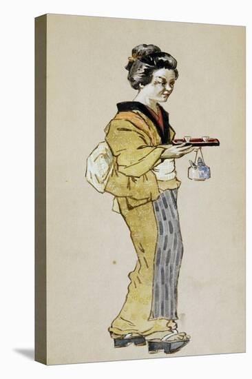 Costume Sketch for Role of Suzuki in First Act of Opera Madame Butterfly, 1904-Giacomo Puccini-Stretched Canvas