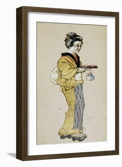 Costume Sketch for Role of Suzuki in First Act of Opera Madame Butterfly, 1904-Giacomo Puccini-Framed Giclee Print