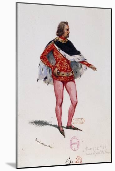Costume Sketch-Paul Lormier-Mounted Giclee Print