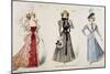 Costume Sketches for Female Characters in Premiere of Opera Fedora-Umberto Giordano-Mounted Giclee Print