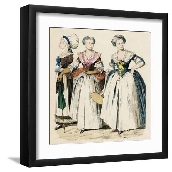 Costume, Women Circa 1780--Framed Art Print