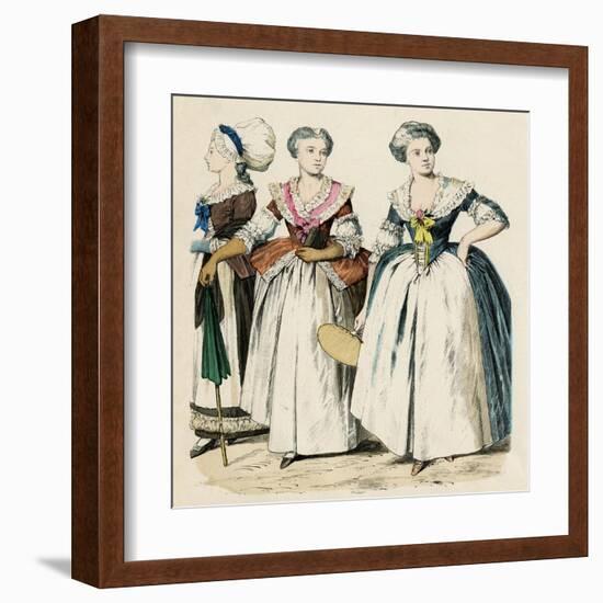 Costume, Women Circa 1780-null-Framed Art Print