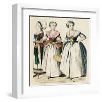 Costume, Women Circa 1780-null-Framed Art Print