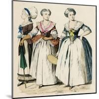 Costume, Women Circa 1780-null-Mounted Art Print