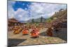 Costumed Dancers at Religious Festivity with Many Visitors, Paro Tsechu, Bhutan-Michael Runkel-Mounted Photographic Print