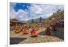 Costumed Dancers at Religious Festivity with Many Visitors, Paro Tsechu, Bhutan-Michael Runkel-Framed Photographic Print
