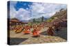 Costumed Dancers at Religious Festivity with Many Visitors, Paro Tsechu, Bhutan-Michael Runkel-Stretched Canvas