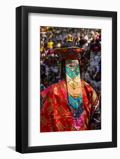 Costumed Dancers at Religious Festivity with Many Visitors, Paro Tshechu, Bhutan-Michael Runkel-Framed Photographic Print