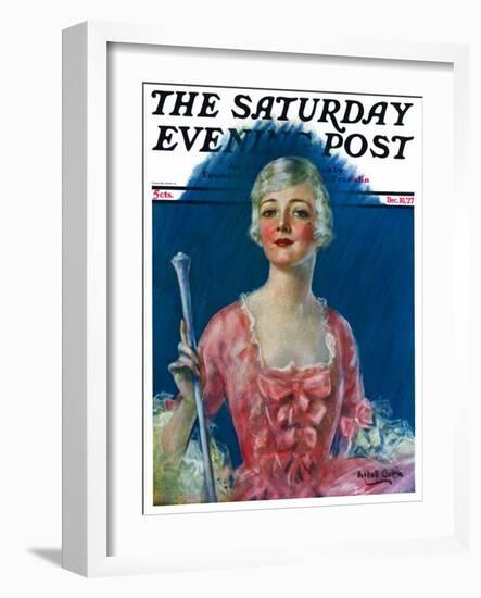 "Costumed Woman," Saturday Evening Post Cover, December 10, 1927-William Haskell Coffin-Framed Giclee Print