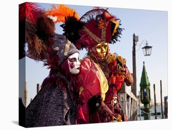 Costumes and Masks During Venice Carnival, Venice, Veneto, Italy, Europe-Carlo Morucchio-Stretched Canvas