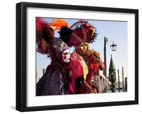 Costumes and Masks During Venice Carnival, Venice, Veneto, Italy, Europe-Carlo Morucchio-Framed Photographic Print