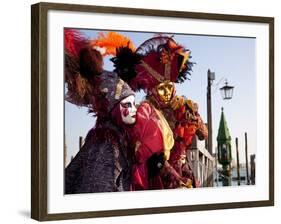 Costumes and Masks During Venice Carnival, Venice, Veneto, Italy, Europe-Carlo Morucchio-Framed Photographic Print