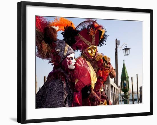 Costumes and Masks During Venice Carnival, Venice, Veneto, Italy, Europe-Carlo Morucchio-Framed Photographic Print