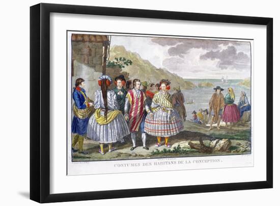 Costumes Des Habitants de La Conception, 18th Century-Gaspard Duche de Vancy-Framed Giclee Print