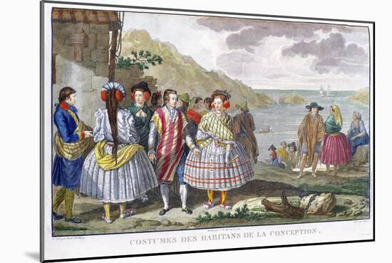 Costumes Des Habitants de La Conception, 18th Century-Gaspard Duche de Vancy-Mounted Giclee Print